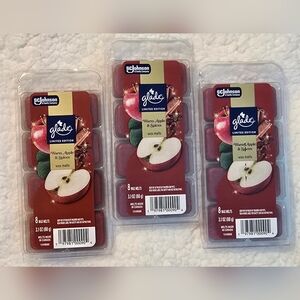 3 Wax Melts Limited Edition Glade Warm Apple & Spices  - 8 Count Packages